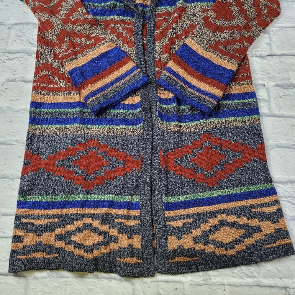 Cable & Gauge Long Southwestern Style Cardigan Sweater size Medium - Picture 9 of 15